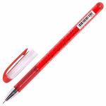 Ручка гелевая BRAUBERG "Profi-Gel PRO", КРАСНАЯ, линия письма 0,4 мм, игольчатый наконечник 0,5 мм, печать на корпусе, 144126