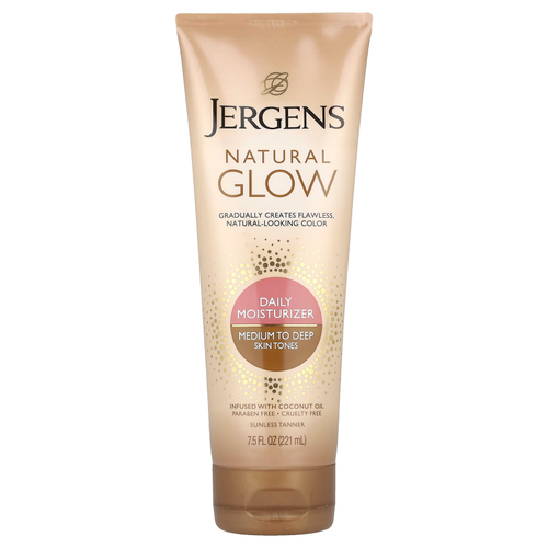 Jergens, Natural Glow, ежедневное увлажняющее средство, для среднего и глубокого тона кожи, 221 мл (7,5 жидк. унц.)