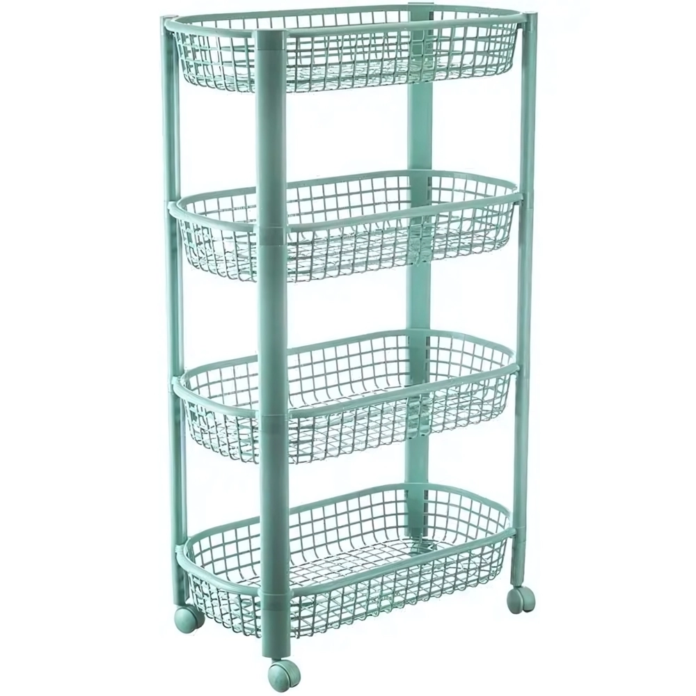 Полка овощная на колесах (4 секции) Фисташковый 0,79,46х0,26м