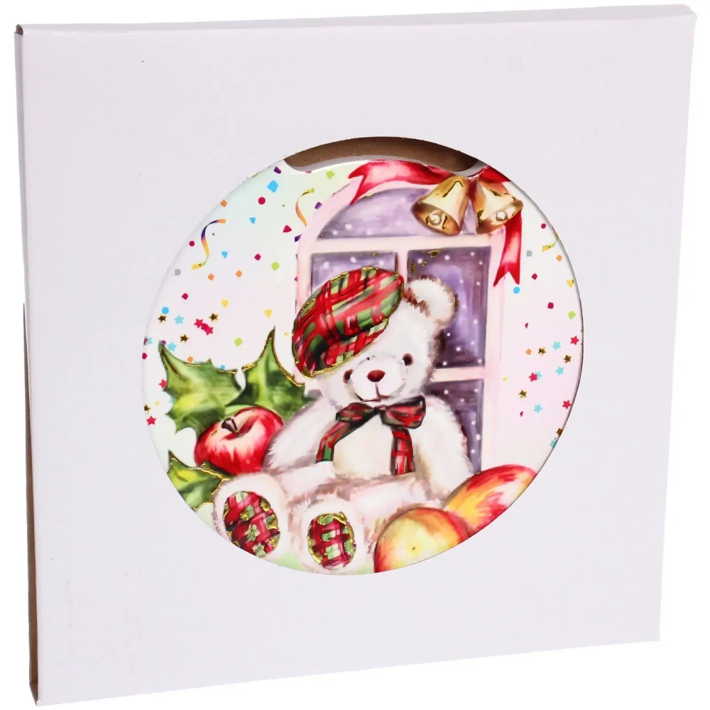 Подставка под горячее керамика 20см «Мишутка в кепке»