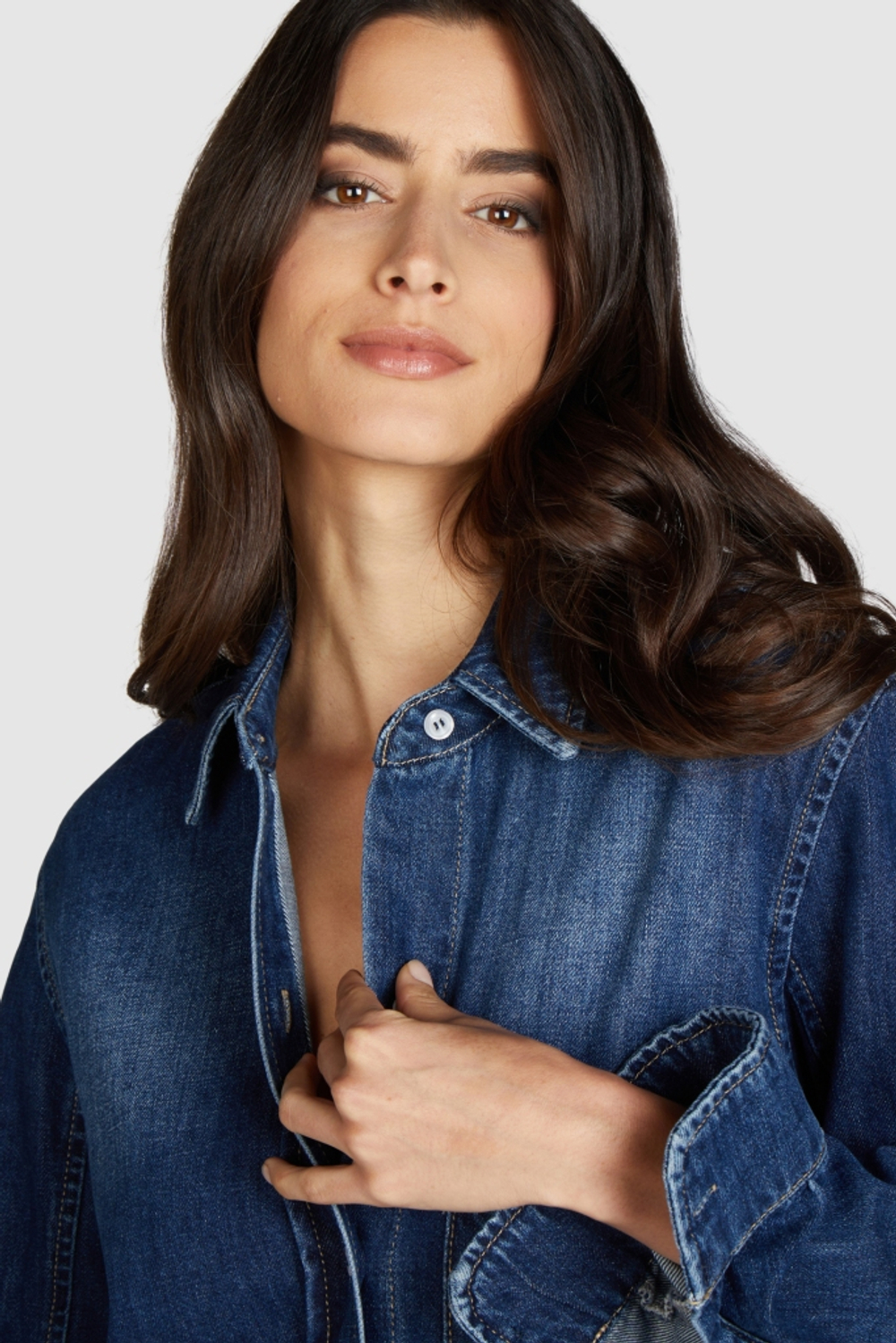 Рубашка джинсовая Marc Aurel 93212 синий