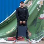 Пакет 33х40х16, темно-синий, меловка