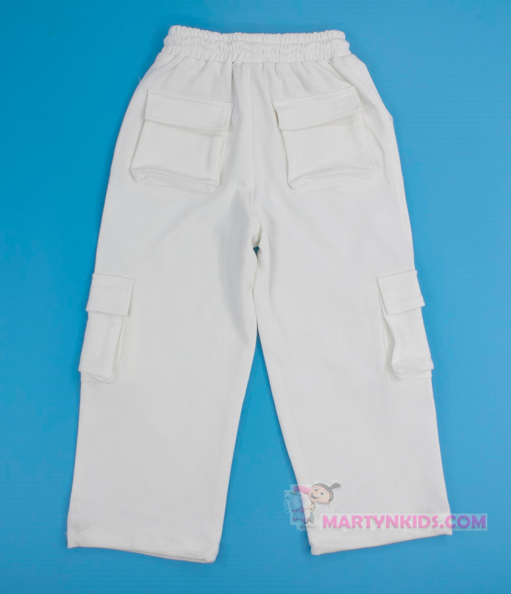 костюм бриджи карго + топик  белый  5000