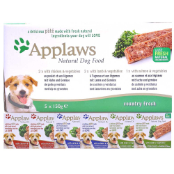 Applaws набор 5х150г (курица, ягненок, лосось) - консервы для собак (Dog Pate with Chicken, Lamb, Salmon)