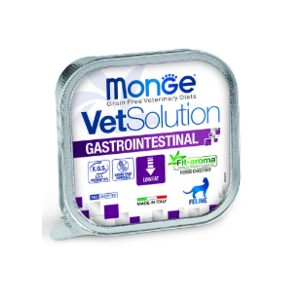 Влажный корм диетический для кошек Monge VetSolution Cat Gastrointestinal гастро интестинал при заболеваниях ЖКТ 100 гр - 24 шт