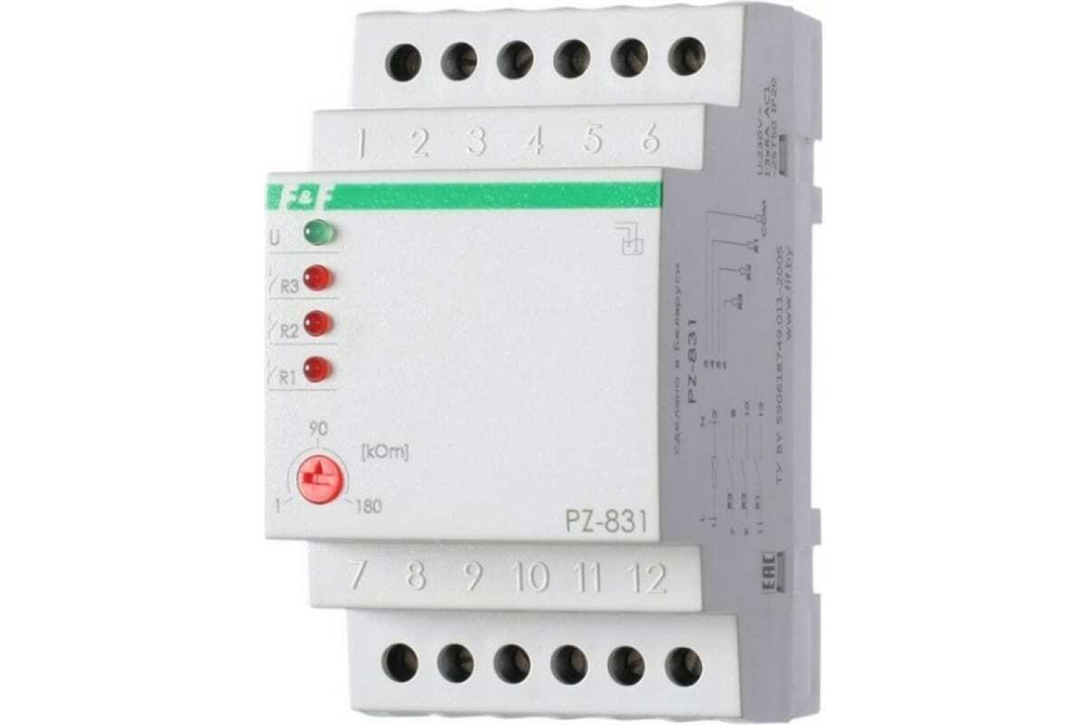 Реле контроля уровня жидкости PZ-831 3х8А 3НО IP20 230В AC (трехуровневый независимый контроль по каждому уровню)