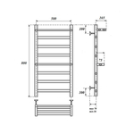 Полотенцесушитель водяной Point Артемида PN14158P П6 500x800 c двумя полками, хром