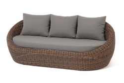 "Барселона" диван из искусственного ротанга трехместный, цвет коричневый