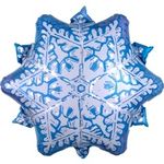 Шар (20"/51 см) Фигура, Снежинка, Серебро 1 шт.