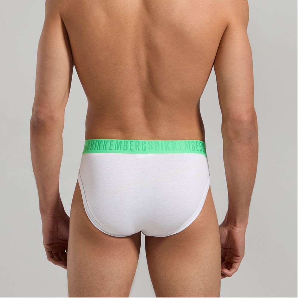 Мужские трусы брифы (белый, синий, черный) набор 3 в 1 Bikkembergs FASHION BICOLOR BKK1USP04TR