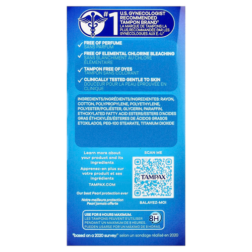 Tampax, Жемчуг, обычный, без запаха, 36 тампонов