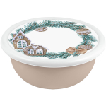 Миска пластиковая 2,1л с крышкой «Modena» с декором (бежевый)