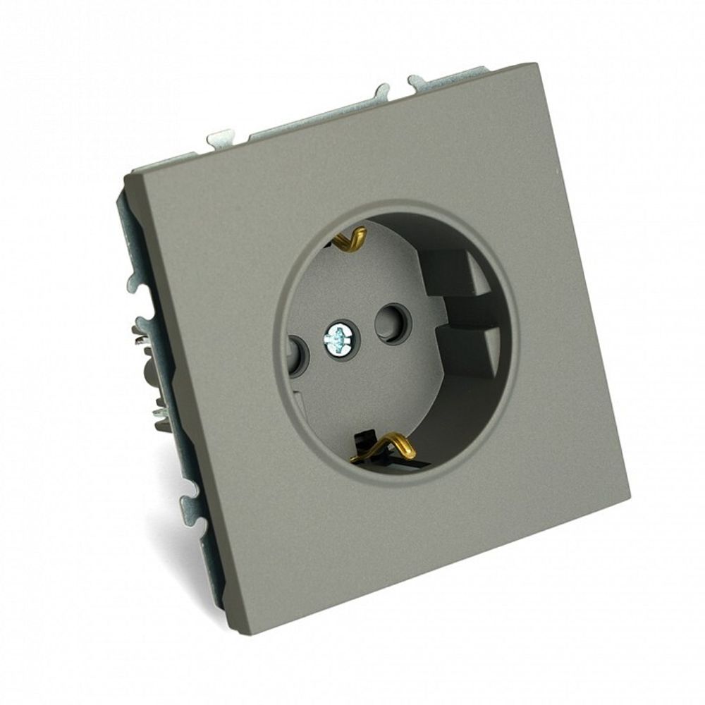 Розетка с заземлением и со шторкой, без рамки Stekker Эмили 49958