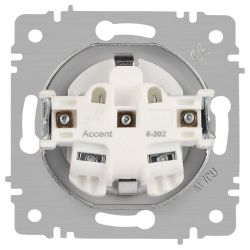 Розетка Intro Accent 6-202-01М 2P+E Schuko 16А-250В IP20 СУ AL/CU белый матовый | Intro