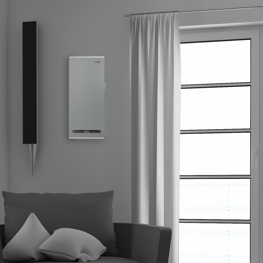 Умный рекуператор VAKIO BASE SMART серый - компактное устройство приточно-вытяжной вентиляции