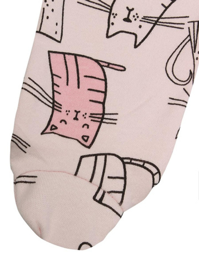 Ползунки высокие M1107IR-0/1 интерлок р.62-68 розовый/кошка (Такро)