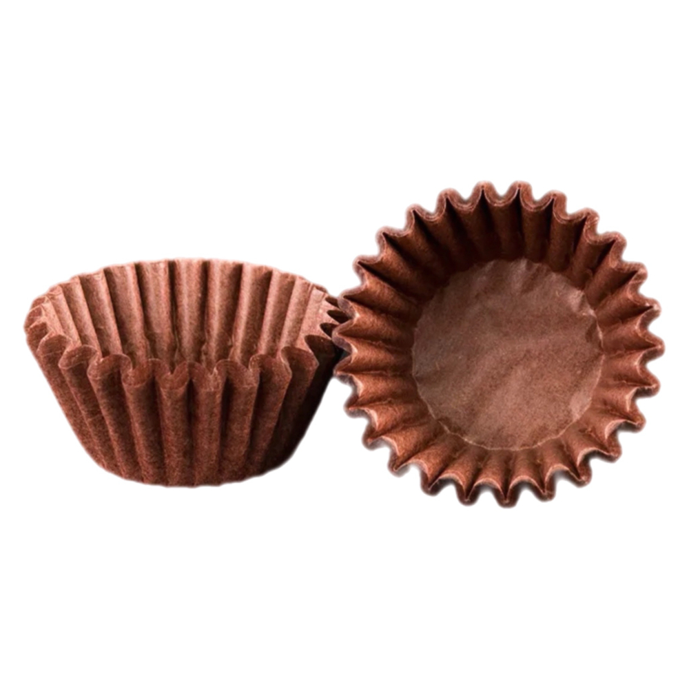 Капсулы для конфет коричневые d25 h22 мм круглые 50 шт