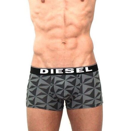 Мужские трусы боксеры черные с ромбами Diesel Black Trunks