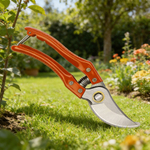 Секатор садовый 21см, нерж сталь, оранжевый