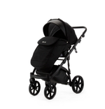 Детская универсальная коляска Adamex NOLA Natura CARBON-11 (2в1) - Черная ткань, черная экокожа