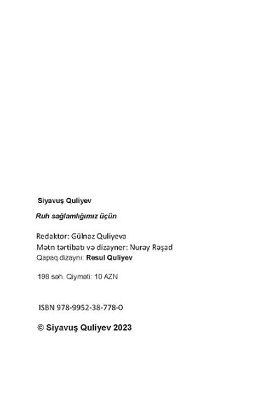 Ruh sağlamlığımız üçün