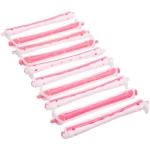 Бигуди пластмассовые-коклюшки 10шт, d=8мм (белый-розовый)