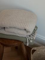 Плед из шерсти бежево-серого цвета из коллекции essential, 130х180 см