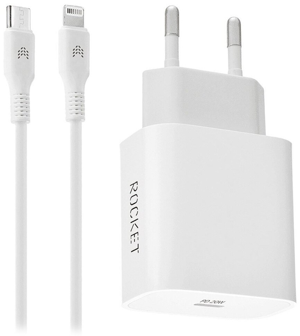 ЗАРЯДНОЕ УСТРОЙСТВО ROCKET RWCC504WH20CL-C USB TYPE-C БЕЛЫЙ