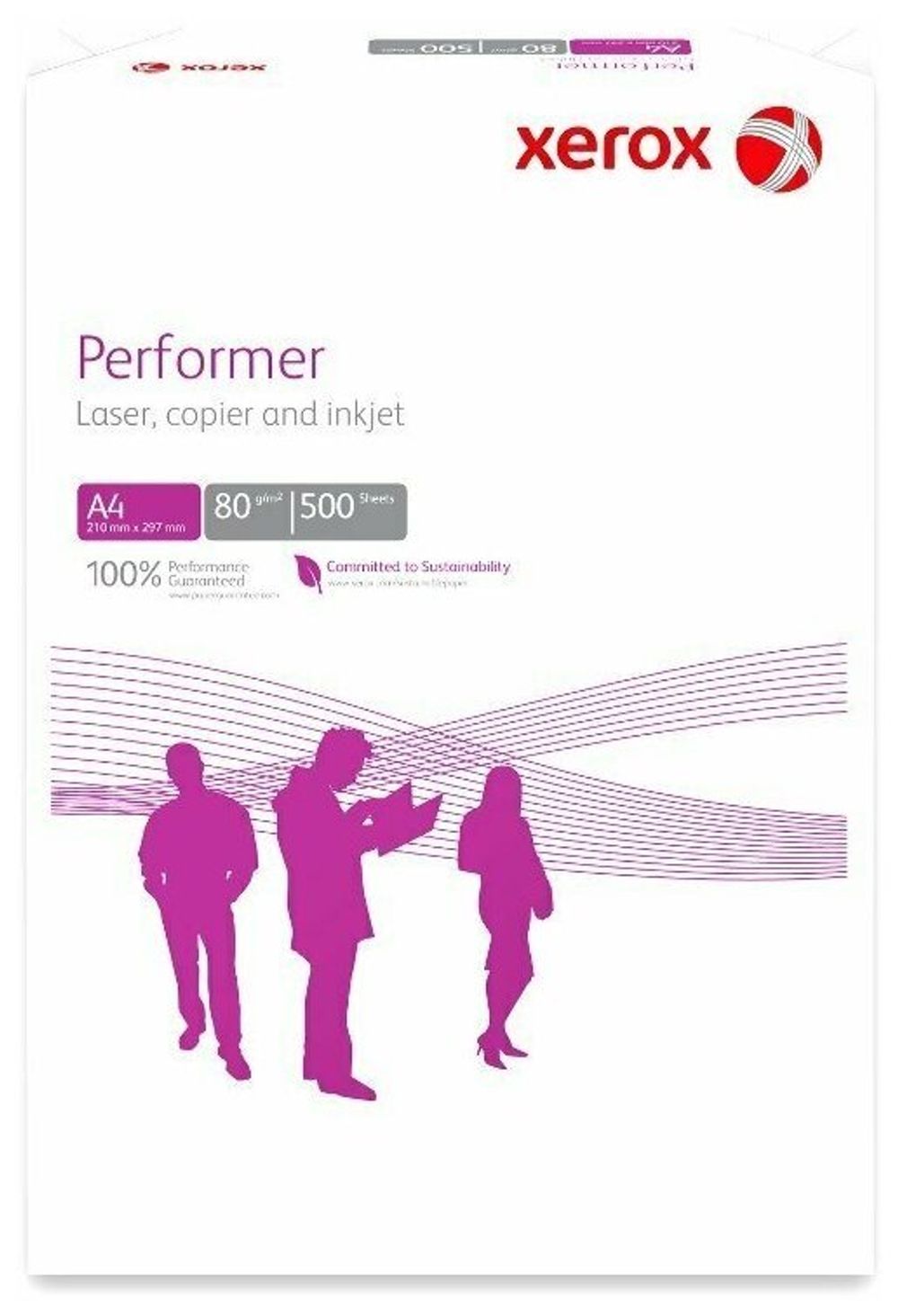 Бумага офисная А4, 80 г/м2, 500 л., марка С, XEROX PERFORMER, Россия, 146% (CIE), 003R90649