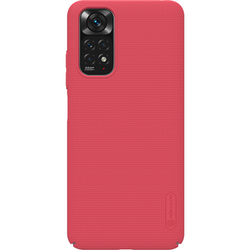 Тонкий жесткий чехол красного цвета от Nillkin для Xiaomi Redmi Note 11 (Global), серия Super Frosted Shield