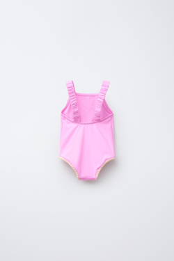 ZARA КУПАЛЬНИК С ВЯЗАНОЙ ВИШНЕЙ, РОЗОВЫЙ