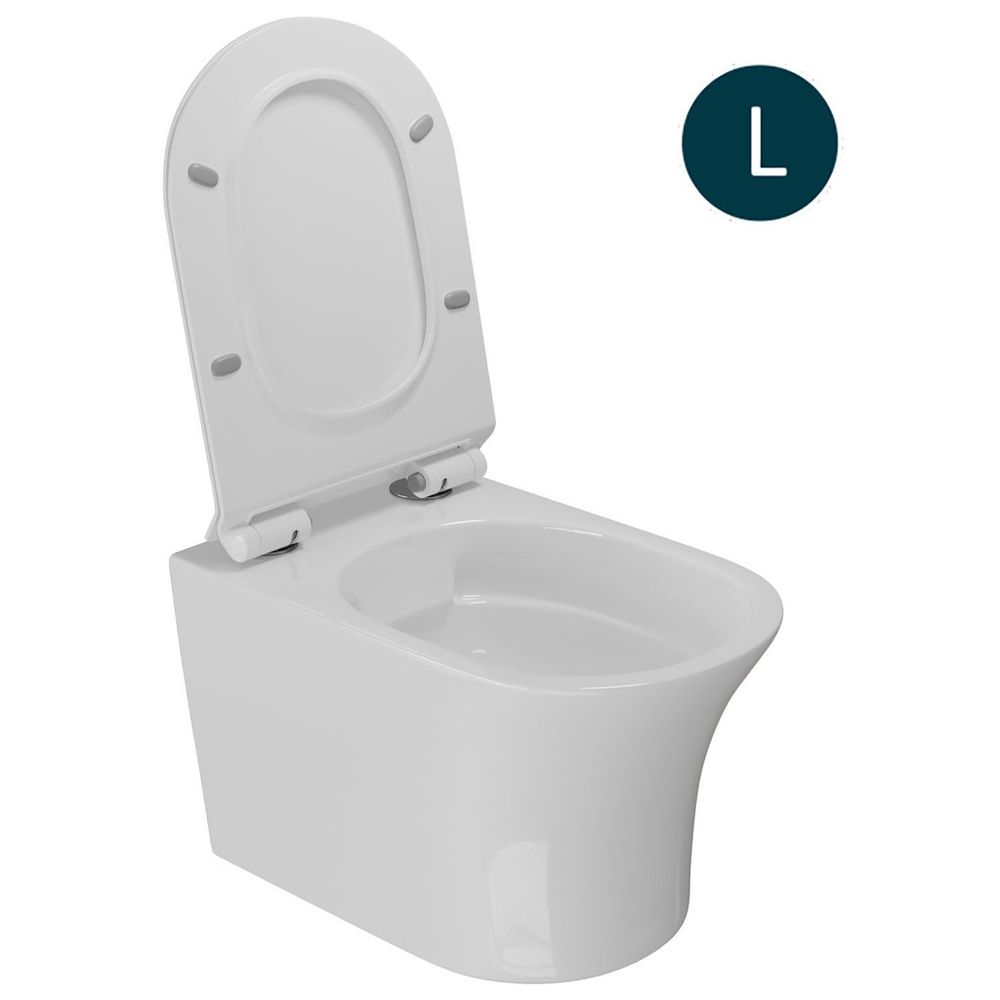 Унитаз подвесной безободковый WAVE STAR сид. дюропласт, м/л, быстр, БЕЛЫЙ глянец (L)