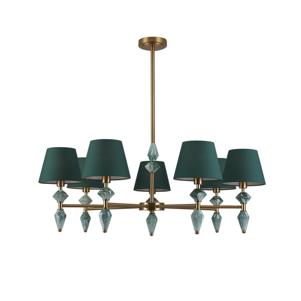 8275/7 CLASSI LN26 048 латунь/зеленый, металл/керамика/ткань Люстра Е14 7*40W 220V VERMONT