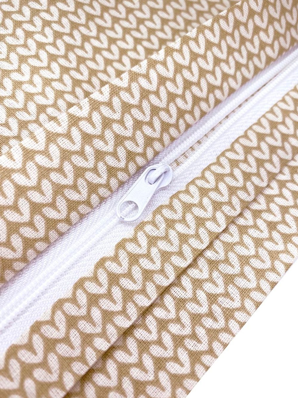 Постельное белье Сказка "Вязание на бежевом" евро Наволочка 50х70 см 2 шт Простынь на резинке 180х200 см Пододеяльник 200х215 см, перкаль