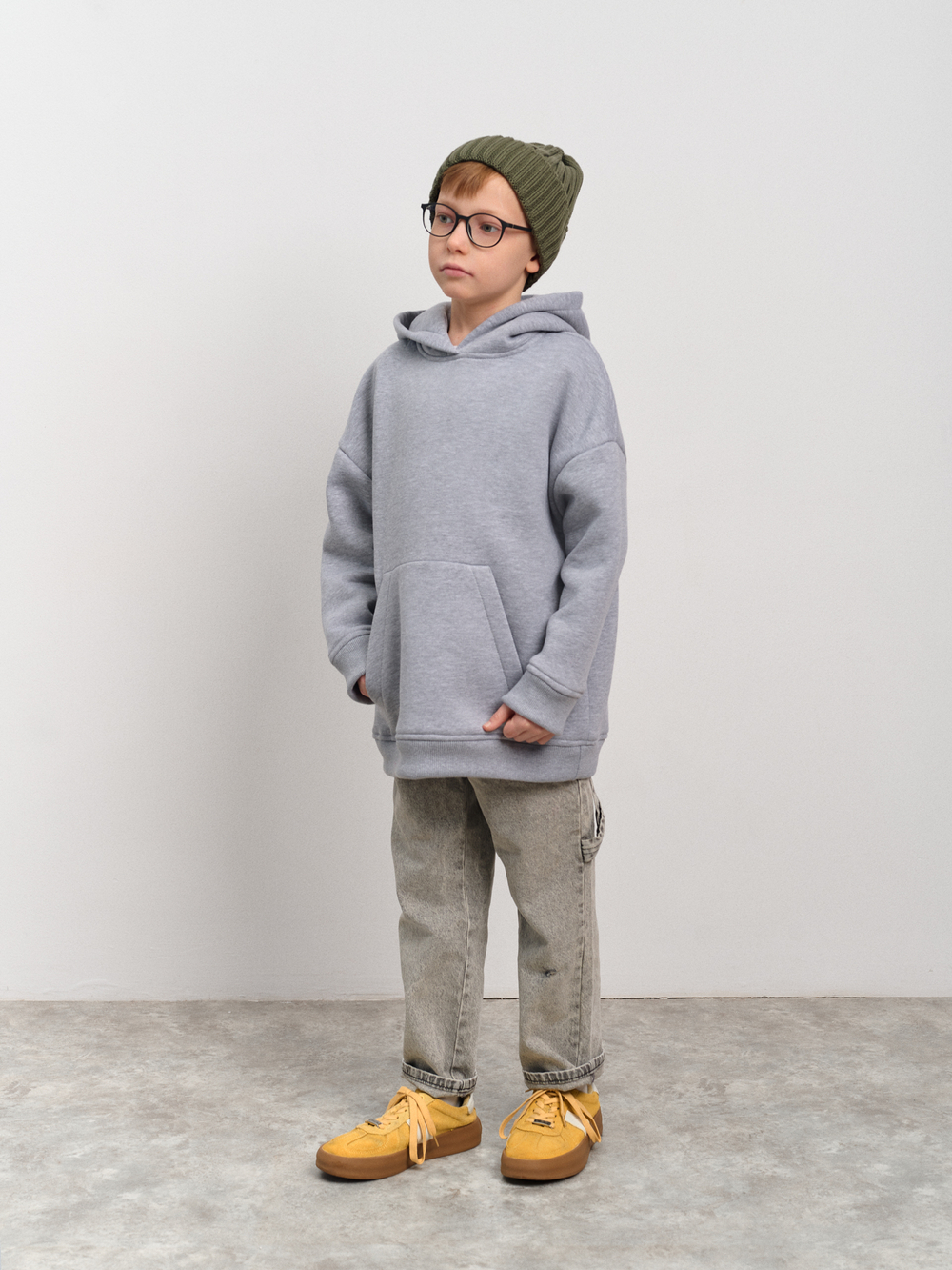 Толстовка с капюшоном  для мальчика "Basic" меланж