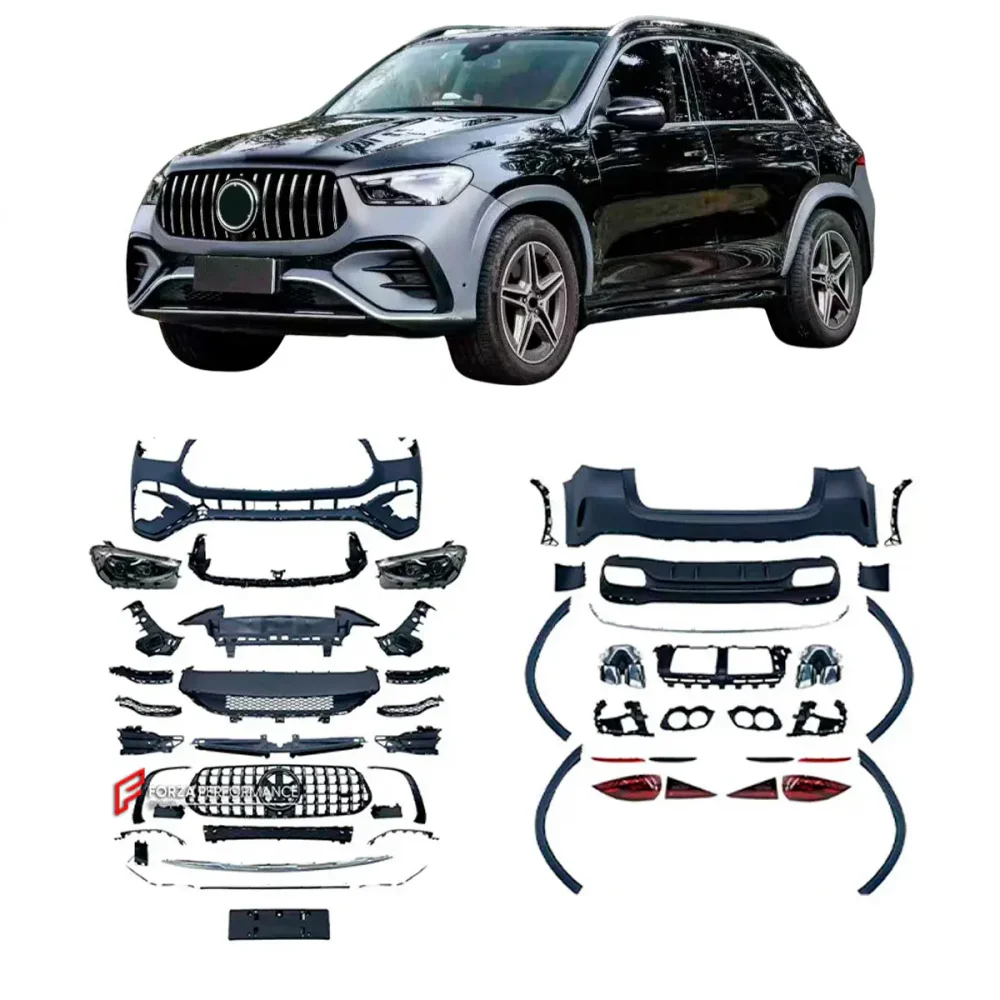 Обвес переделка для Mercedes-Benz GLE V167 SUV 2019-2023 для обновления до GLE53 V167 AMG 2023+ АМГ Мерседес Бенц ГЛЕ класс