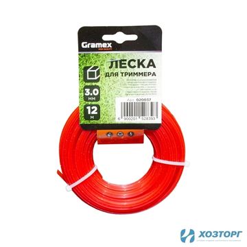 Леска Gramex 3,0 мм квадрат красный 12 метров