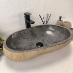 Раковина из речного камня RS-63424 (57*39*16) 0123