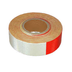 Светоотражающая лента красно-белая 50 мм х 45 м