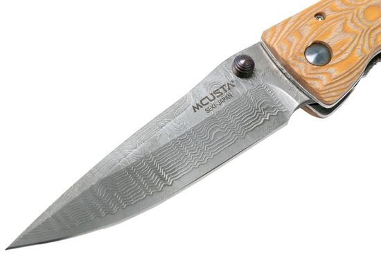 Складной нож Mcusta Toyotomi Hideyoshi Damascus Staminawood Handle MC-0182D c клинком из стали VG-10 San Mai (Laminated Stainlesss Damascus) рукоять дерево