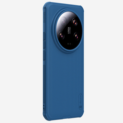 Усиленный двухкомпонентный чехол синего цвета от Nillkin для Xiaomi 14 Ultra, серия Super Frosted Shield Pro