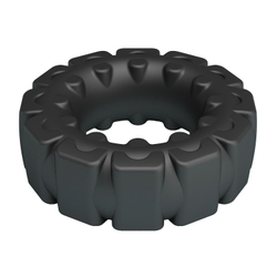 Черное фигурное силиконовое эрекционное кольцо Laiden