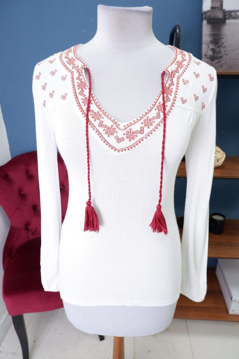 Блуза Motivi с вышивкой 40-42 размер