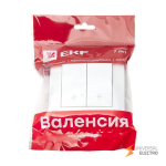Валенсия выключатель 2-кл, 10А белый проходной EKF PROxima