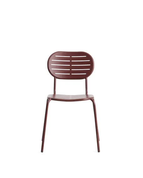 Уличный стул Brai из оцинкованной стали бордового цвета