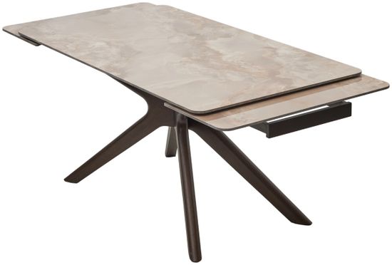 Стол EDER 160 GLOSS AMBER JADE SOLID CERAMIC / Орех