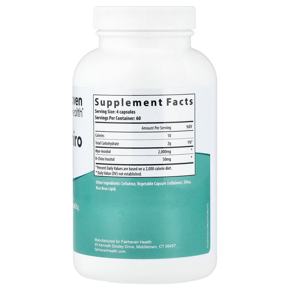 Fairhaven Health, мио- и D-хироинозитол, 240 капсул