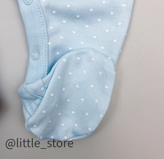 Слип хлопковый "Белые зайчики" на нежно-голубом