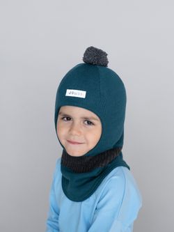 Шлем зимний вязаный (Морская волна) ЧИП