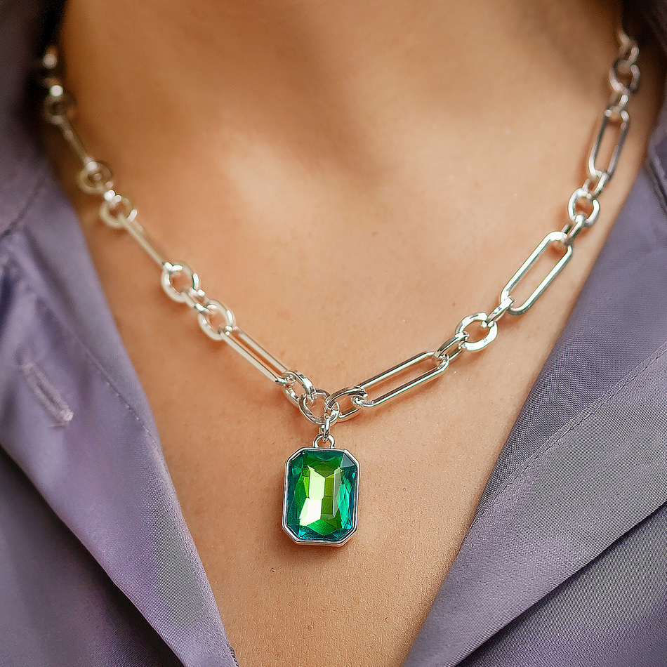 Колье Fiore Luna Virtual Green LN6093 S